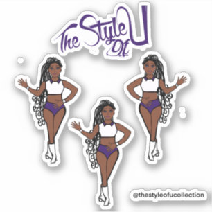Braided Majorette / Dancer Stickers Purple