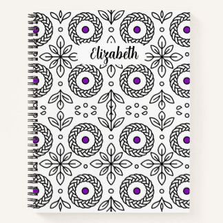 Braided Mandala and Leaf Motif Notebook