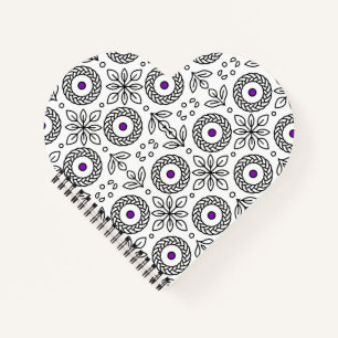 Braided Mandala and Leaf Motif Spiral Notebook