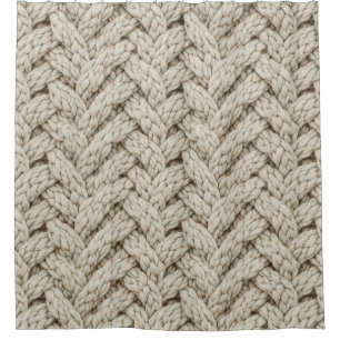Braided Thread Knit Texture – Warm Beige (2) Shower Curtain
