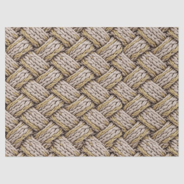 Braided Thread Knit Texture – Warm Beige (3) Tissue Paper (Front)
