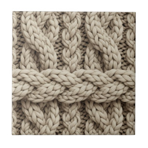 Braided Thread Knit Texture – Warm Beige (4) Tile