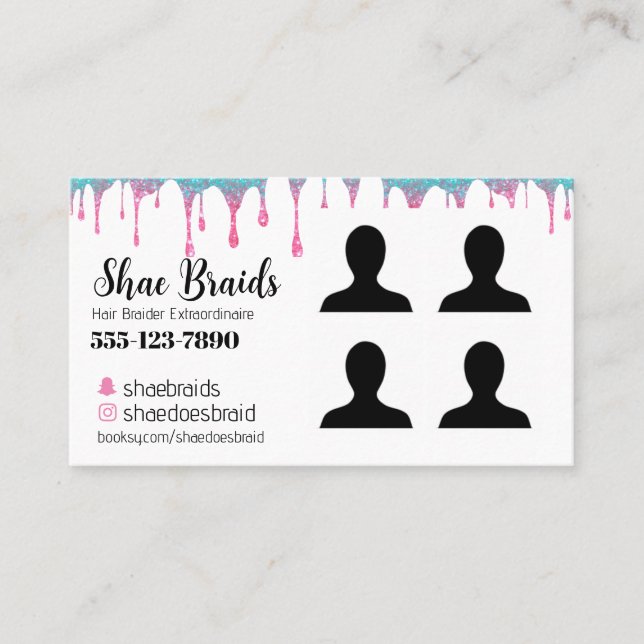 Braiding Photo Business Card (Front)