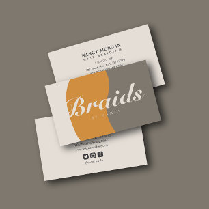 Braids Earth Tones Rustic  Business Card
