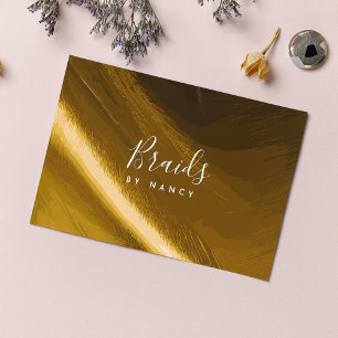 Braids faux gold foil business card
