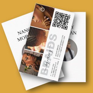 Braids Typography Photo Collage QR Code Business Card