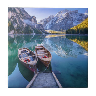 Braies Lake   Dolomite Alps, Italy Tile