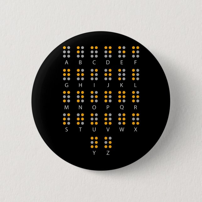 Braille Alphabet Blind Art 6 Cm Round Badge (Front)