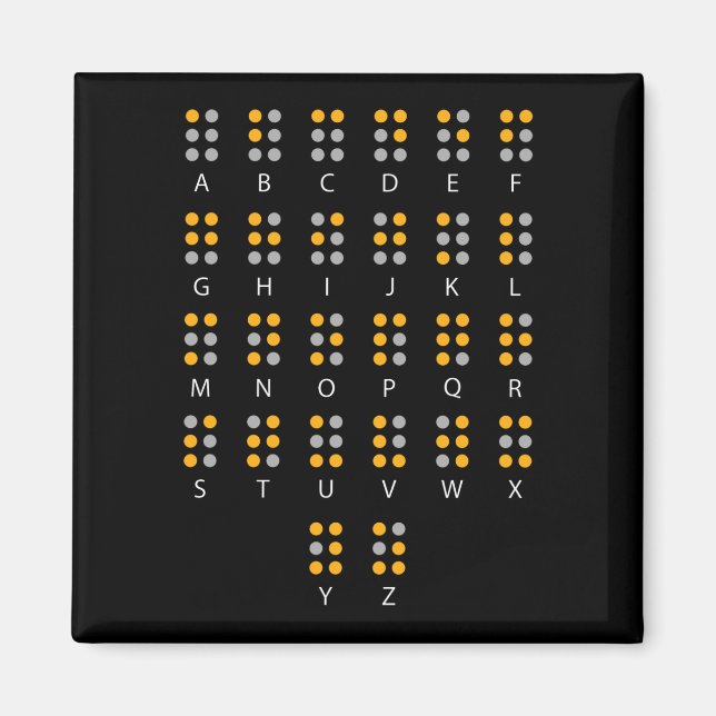 Braille Alphabet Blind Art Magnet (Front)