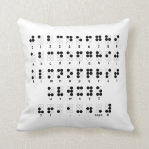 Braille alphabet blind letters symbol cushion