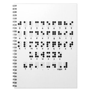 Braille alphabet blind letters symbol notebook