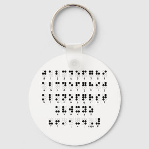 Braille alphabet key ring
