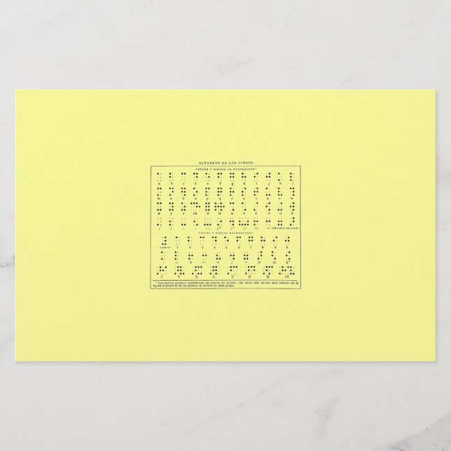 Braille Alphabet Stationary Stationery (Front)