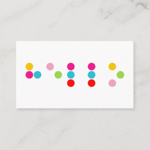 Braille blind language alphabet letters hello text business card