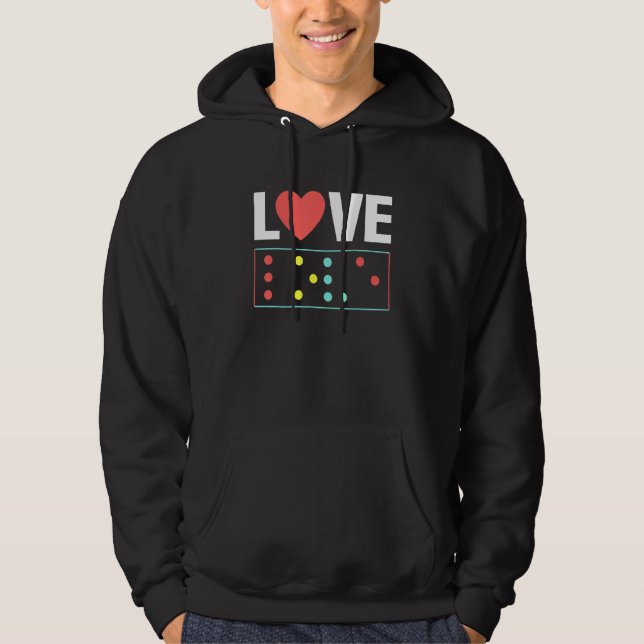 Braille Blindness Awareness Visual Impaired Colour Hoodie (Front)