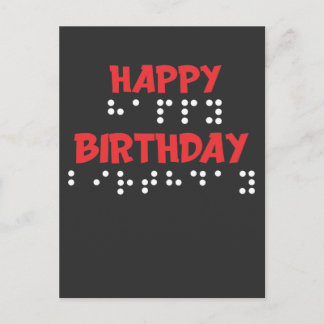 Braille Dots - Happy Birthday t-shirt Blind Postcard