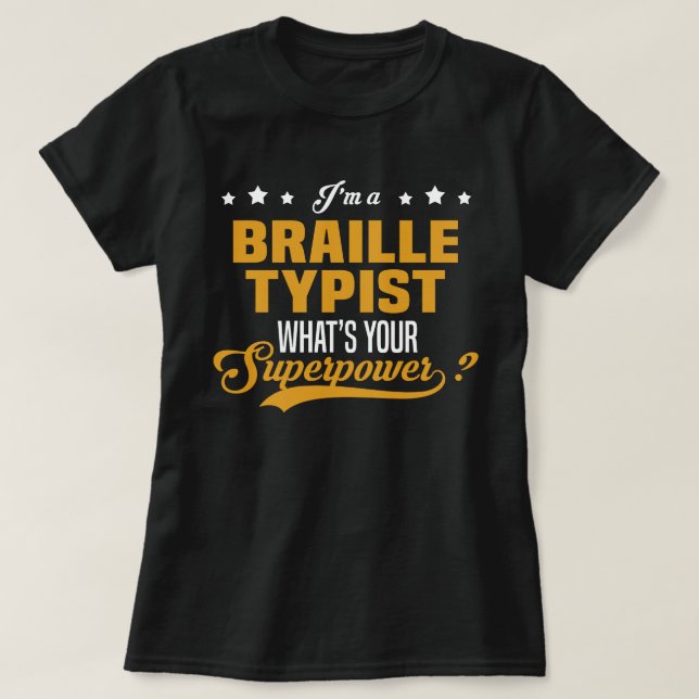 Braille Typist T-Shirt (Design Front)