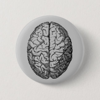 Brain 6 Cm Round Badge