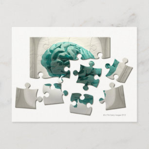 Brain analysis, conceptual computer artwork. postcard