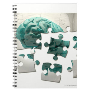 Brain analysis, conceptual computer artwork. spiral notebook
