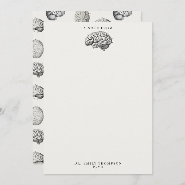 Brain Anatomy Biology Illustrations Psychologist Card (Front/Back)