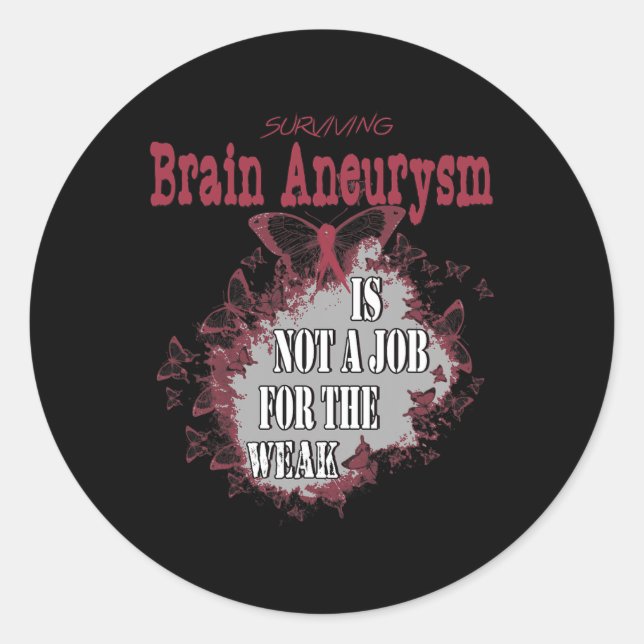 Brain Aneurysm Awareness 1 Classic Round Sticker (Front)
