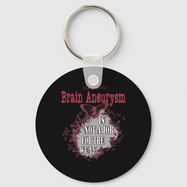 Brain Aneurysm Awareness 1 Key Ring (Front)