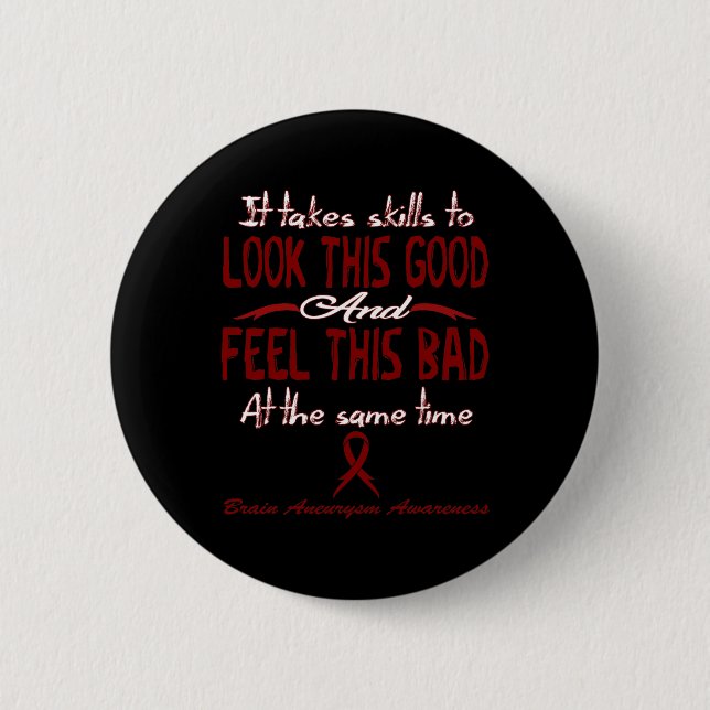 Brain Aneurysm Awareness 3 6 Cm Round Badge (Front)