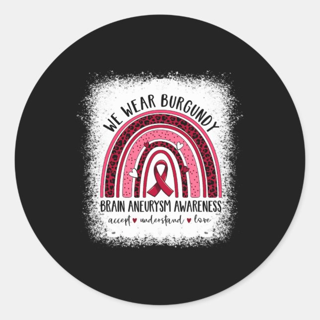 Brain Aneurysm Awareness Apparel Awesome Tee  Classic Round Sticker (Front)