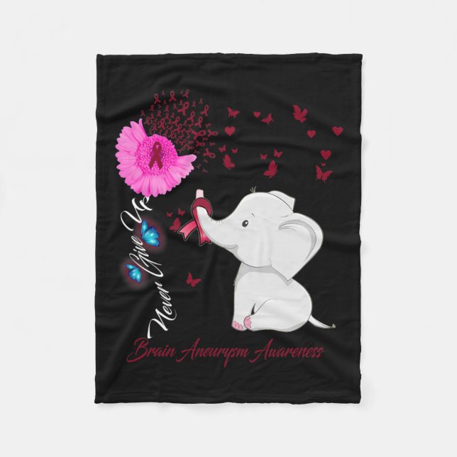Brain Aneurysm Awareness - Brain Aneurysm Ribbon  Fleece Blanket (Front)