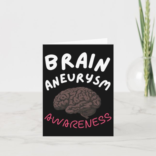 Brain Aneurysm Awareness Burgundy Ribbon Aneurysm  Card (Front)