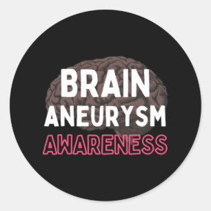 Brain Aneurysm Awareness Burgundy Ribbon Aneurysm  Classic Round Sticker