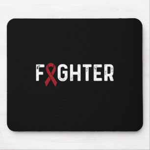 Brain Aneurysm Awareness Burgundy Ribbon Fighter Mouse Pad