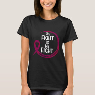 Brain Aneurysm Awareness Burgundy Ribbon His Fight T-Shirt