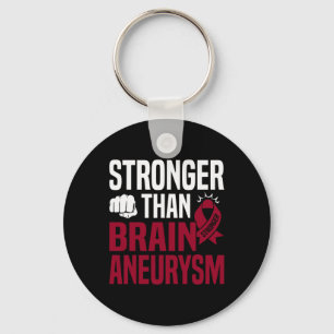 Brain Aneurysm Awareness  Burgundy Ribbon Key Ring
