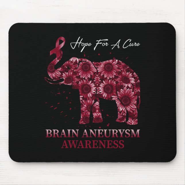 Brain Aneurysm Awareness Burgundy Ribbon  Mouse Pad (Front)