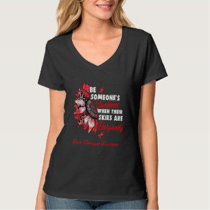 Brain Aneurysm Awareness Burgundy Ribbon Sunflower T-Shirt