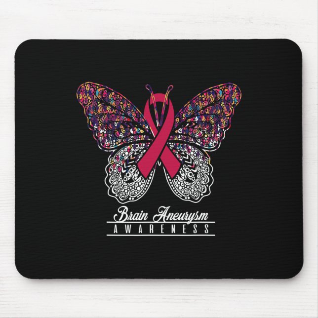 Brain Aneurysm Awareness  Butterfly Lovers Gifts  Mouse Pad (Front)