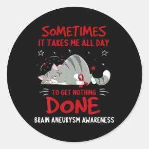Brain Aneurysm AWARENESS Cute Elephant Sunflower B Classic Round Sticker