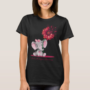 Brain Aneurysm Awareness Cute Elephant Sunflower B T-Shirt