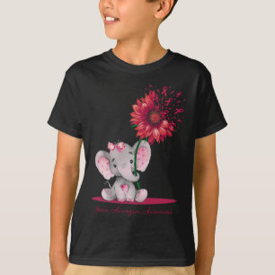 Brain Aneurysm Awareness Cute Elephant Sunflower B T-Shirt