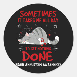 Brain Aneurysm Awareness Elephant 1 Classic Round Sticker