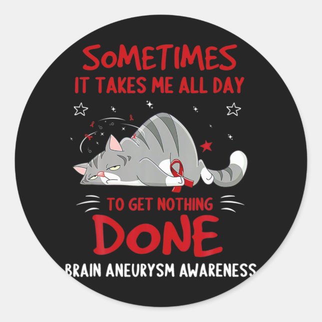 Brain Aneurysm Awareness Elephant 1 Classic Round Sticker (Front)