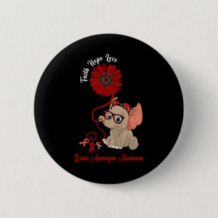 Brain Aneurysm Awareness Elephant Faith Hope Love 6 Cm Round Badge