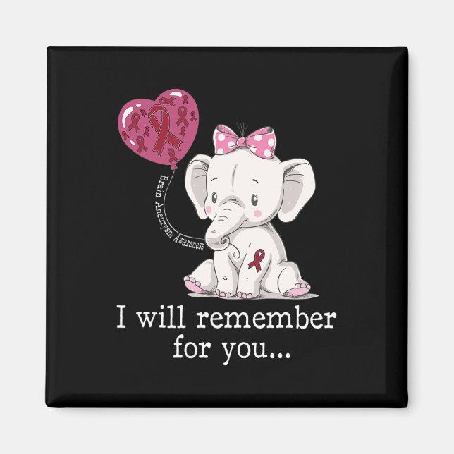 Brain Aneurysm Awareness Elephant  Magnet (Front)