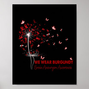Brain Aneurysm Awareness Faith Hope Love Dandelion Poster