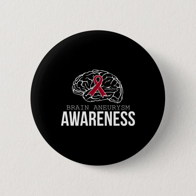 Brain Aneurysm Awareness  for Men 6 Cm Round Badge (Front)