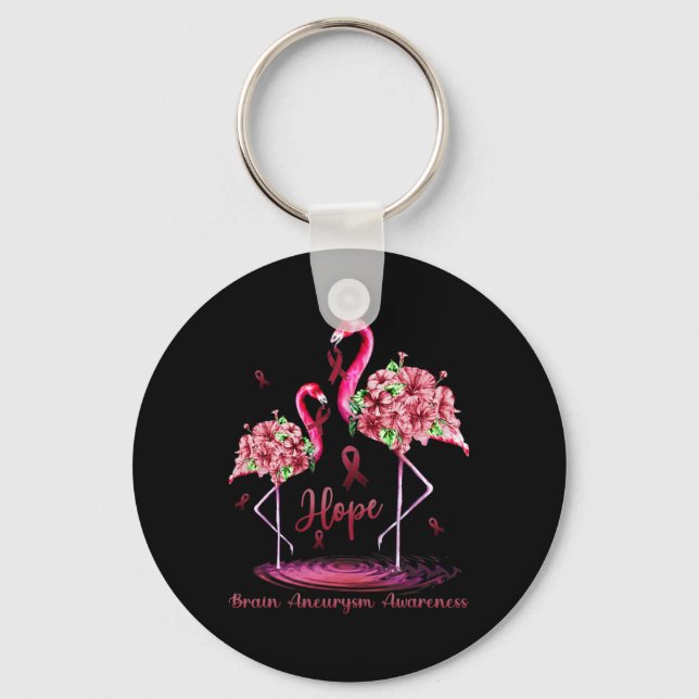 Brain Aneurysm Awareness  Key Ring (Front)