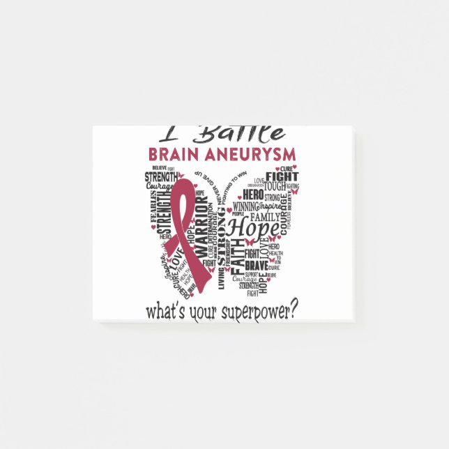Brain Aneurysm Awareness Month Ribbon Gifts Post-it Notes (Front)