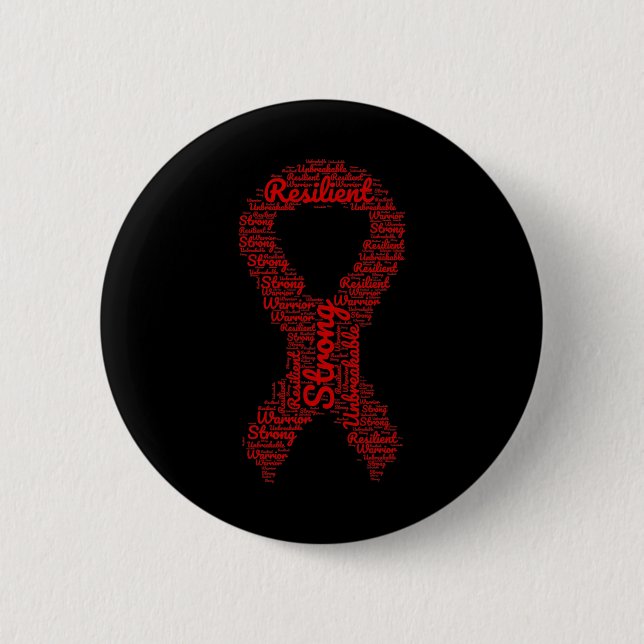 Brain Aneurysm Awareness Month Ribbon With Words  6 Cm Round Badge (Front)